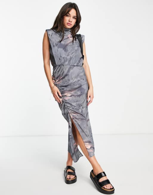 AllSaints - Isa Jasumin - Jurk in blauw