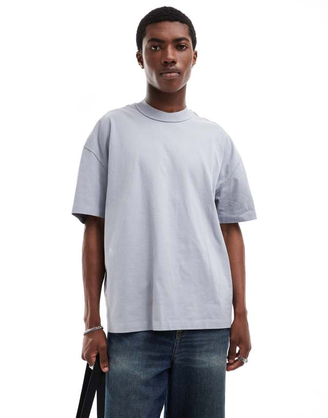 AllSaints - isac oversized t-shirt in washed blue