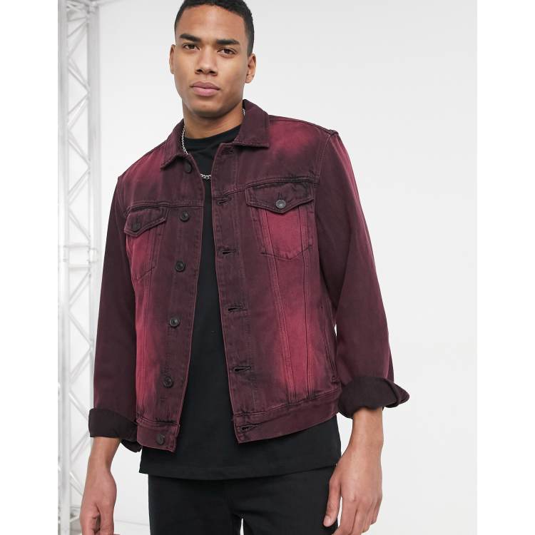 Asos red 2024 denim jacket