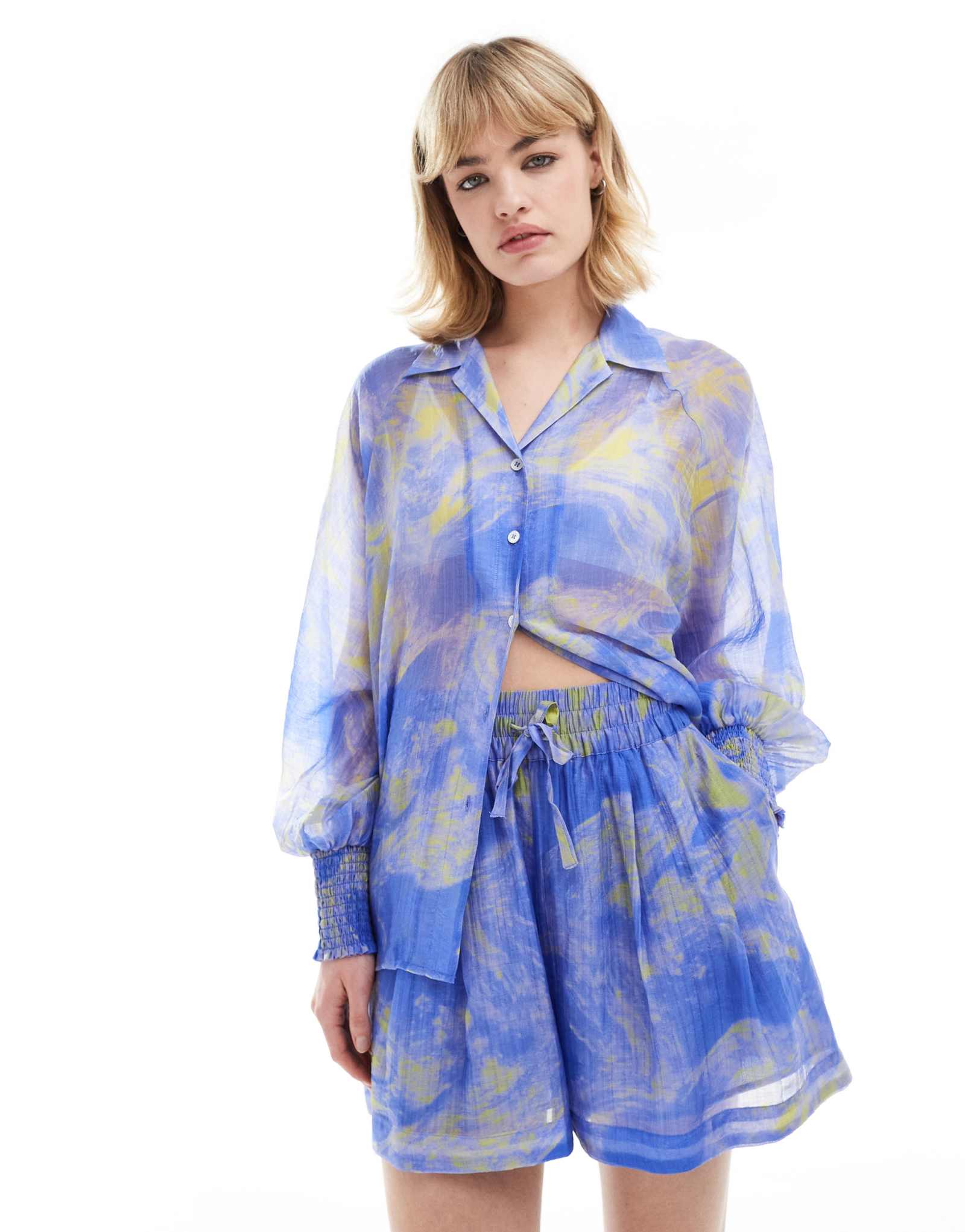 Шорты AllSaints Isla Inspiral синего цвета - часть комплекта 30590₽