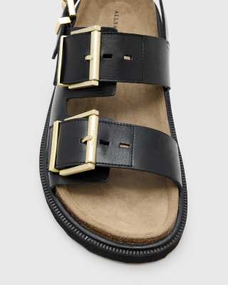Allsaints Isla Buckle-detail Sandals In Black
