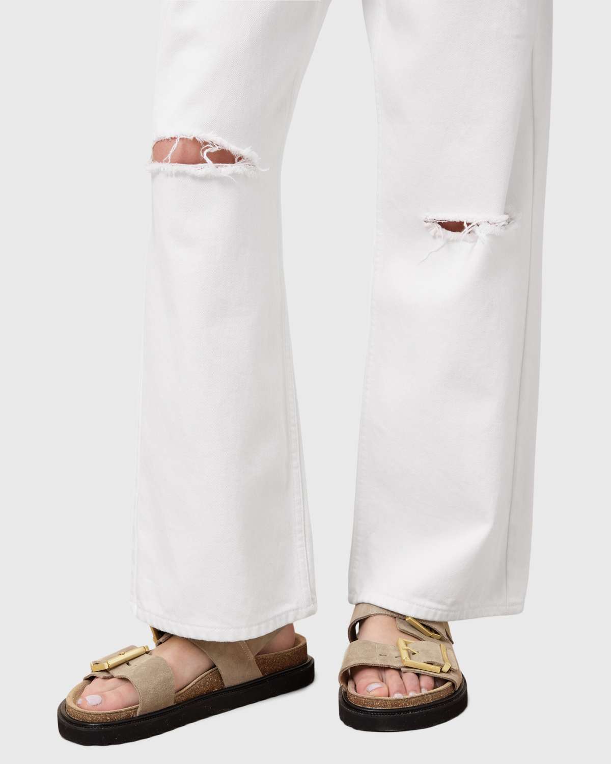 AllSaints Isla leather sandals in sand