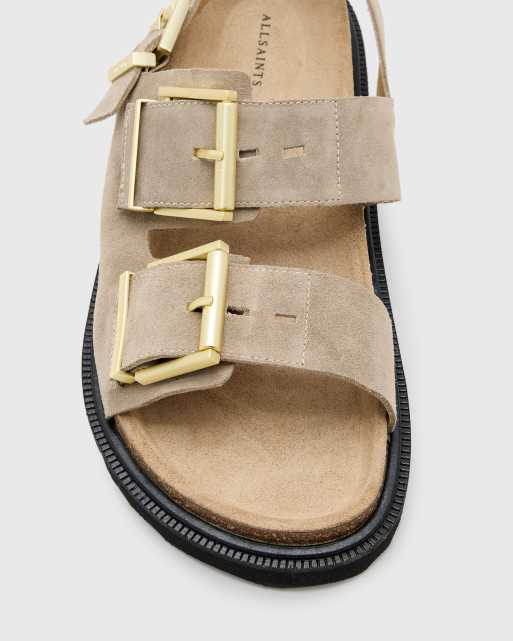AllSaints Isla leather sandals in sand | ASOS