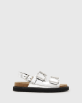 [AllSaints] Allsaints Isla leather sandals in silver-Grey 36 Silver