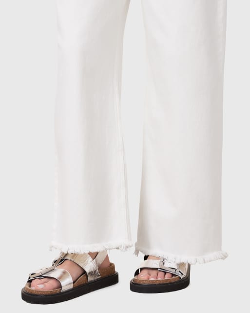 Allsaints Isla leather sandals in silver, 2 of 4