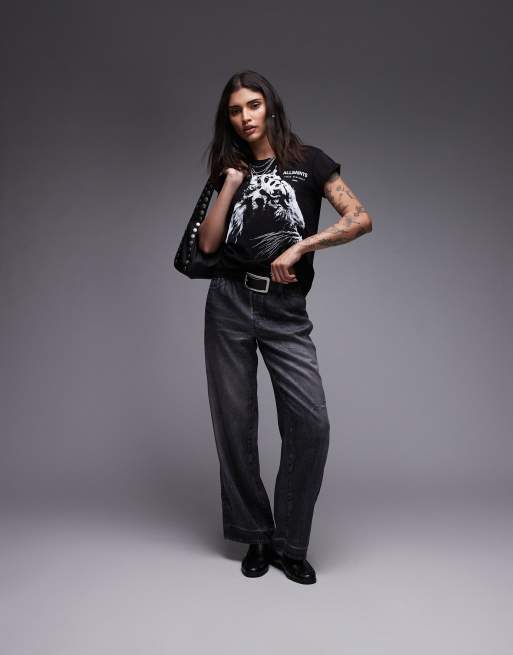 AllSaints - Ivana - T-shirt met tijger in zwart, 3 van 4