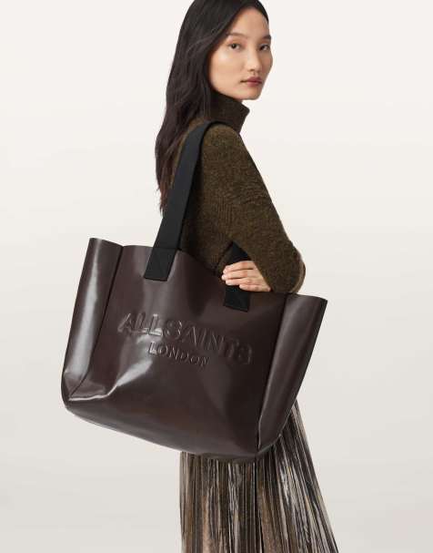 AllSaints - Izzy - Borsa shopping marrone in pelle - view 1
