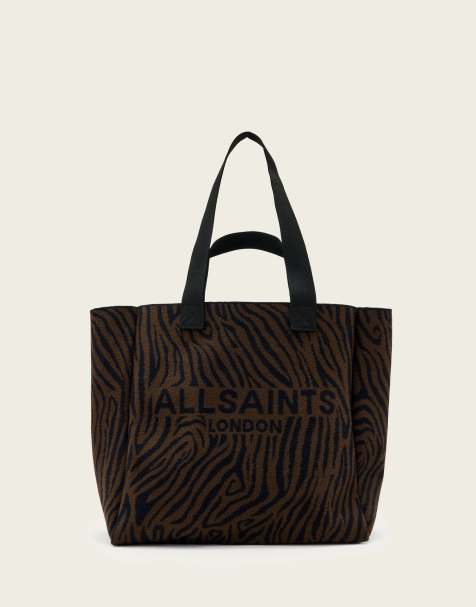 AllSaints - Izzy - Brun tote-taske med zebraprint - view 1