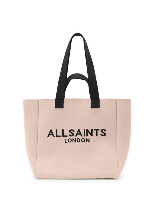 AllSaints Izzy medium tote bag in dusty pink