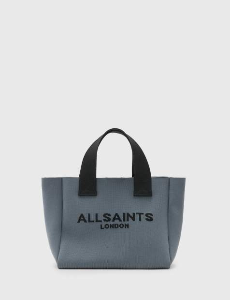 AllSaints Izzy mini tote bag in gray - view 1