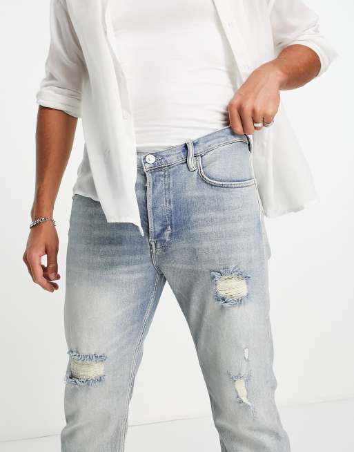 AllSaints jack cropped  distressed jeans in light wash , 2 of 4