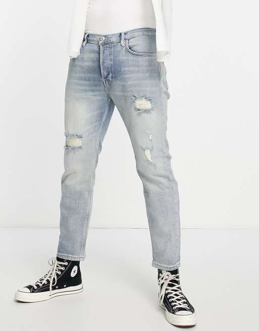 AllSaints – Jack – Jeans in heller Waschung mit kurzem Schnitt und Used-Optik , 3 von 4