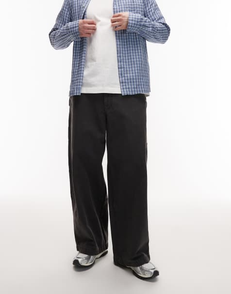 AllSaints - Jackson - Forvaskede sorte baggy denimjeans - view 1