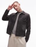 [AllSaints] AllSaints jagger jacket in washed indigo blue-Black M washed black