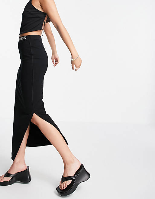 AllSaints Jamie maxi skirt in black