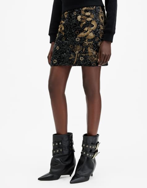 AllSaints Jamilia mini skirt in black - view 1