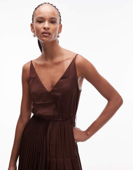 AllSaints – Jax – 2-in-1-Kleid in Kastanienbraun, 3 von 4