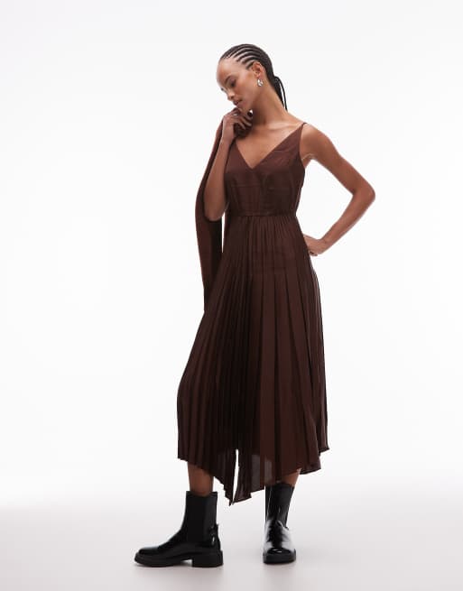 AllSaints – Jax – 2-in-1-Kleid in Kastanienbraun, 4 von 4