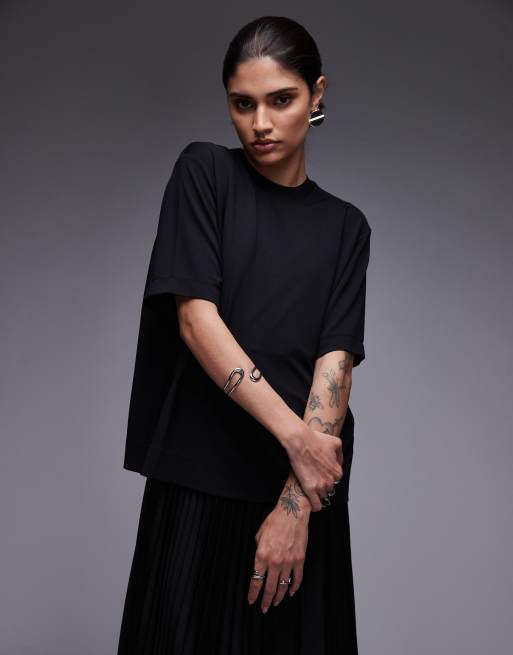 AllSaints jax tee dress in black | ASOS