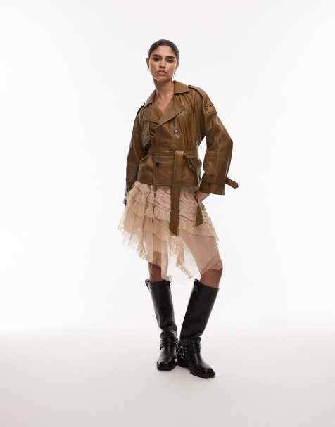 AllSaints Jayde tulle mini skirt in blush