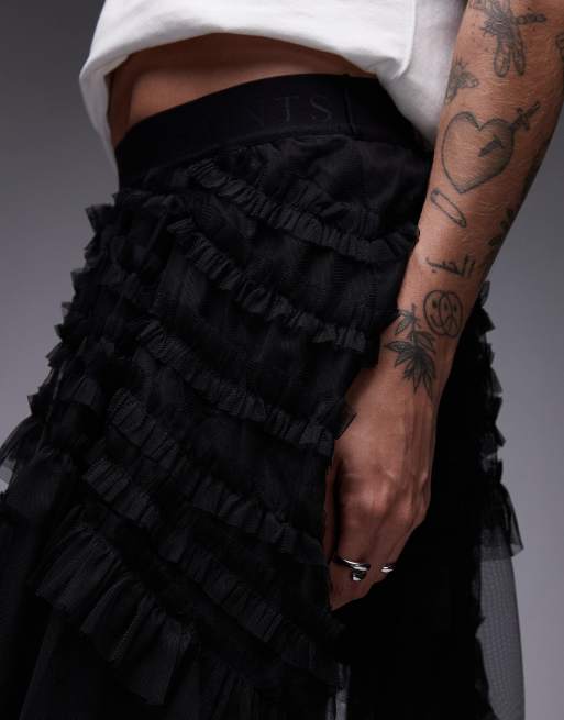 AllSaints –Jayde – Svart minikjol i tyll, 5 av 5