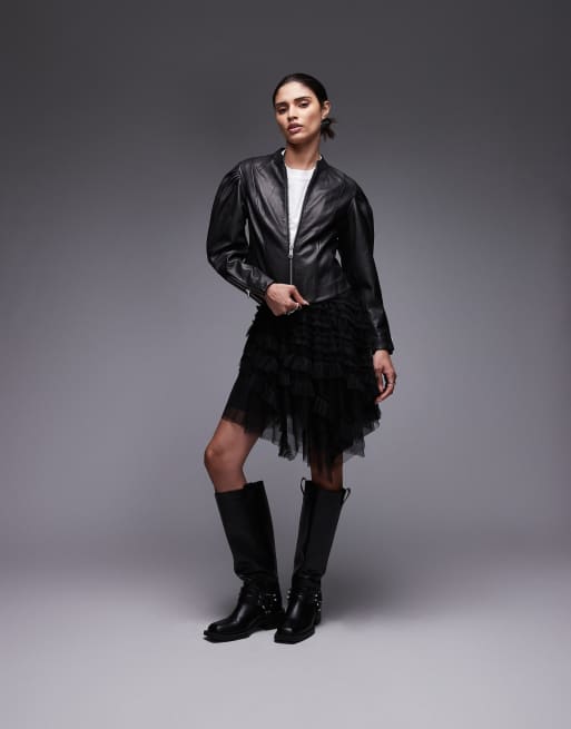 AllSaints Jayde tulle mini skirt in black, 2 of 5