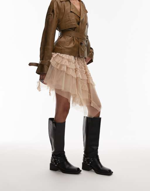 AllSaints Jayde tulle mini skirt in blush, 5 of 5