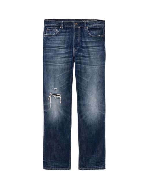 AllSaints jean coupe loose droite effet destroy bleu indigo moyen, 7 de 7