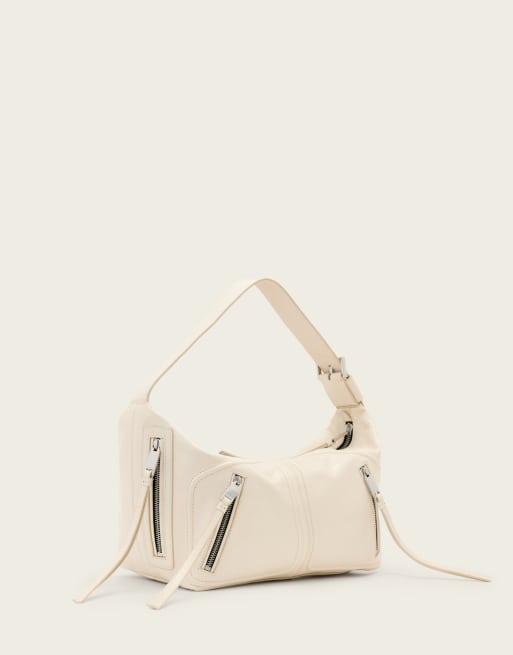 AllSaints - Jean Rey - Borsa da spalla in pelle bianco sporco, 2 di 4