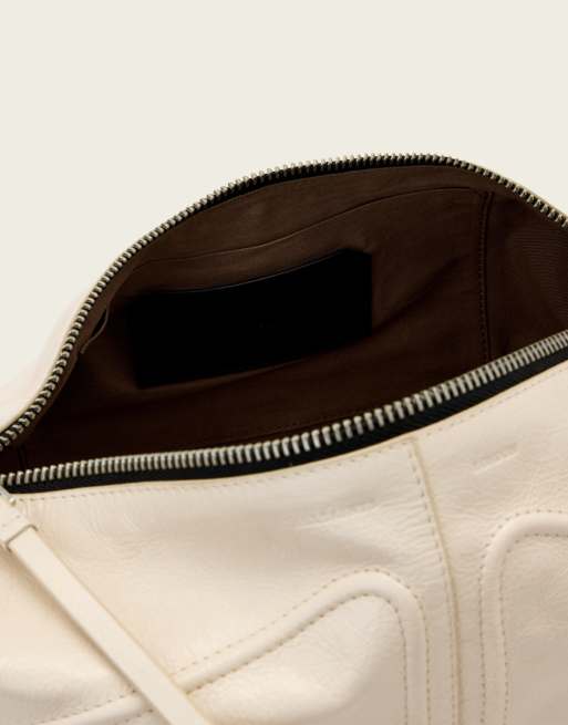 AllSaints - Jean Rey - Borsa da spalla in pelle bianco sporco, 3 di 4