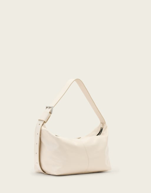 AllSaints - Jean Rey - Borsa da spalla in pelle bianco sporco, 4 di 4