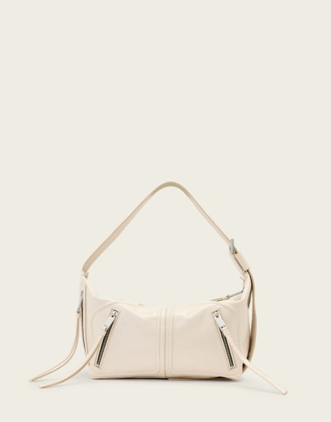 AllSaints - Jean Rey - Sac porté épaule en cuir - Blanc cassé - view 1