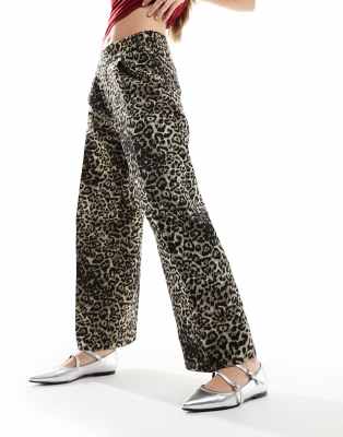 AllSaints - Jemi Leppo - Hose mit Leopardenmuster-Goldfarben