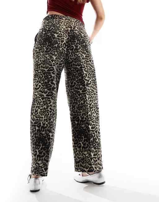 Women Lounge Pants, Women Casual Pants Elastic Tie Waist Snug Fit Leopard  Print Soft Classic Pockets For Sports For Lady White XL 