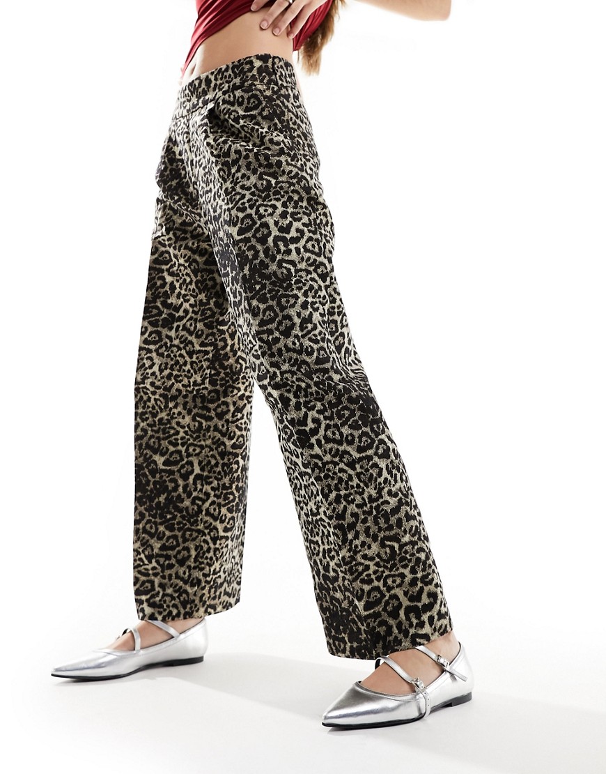 AllSaints Jemi Leppo trouser in leopard print-Gold