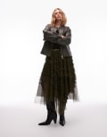 [AllSaints] AllSaints Jen tulle skirt in rifle green 8 Rifle green