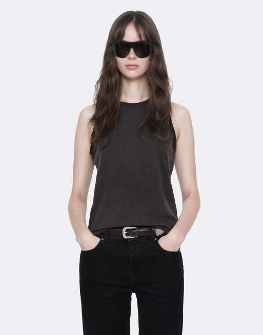 AllSaints Jenny Tanktop in verwaschenem Schwarz, 4 von 6