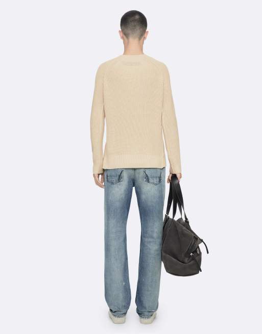 AllSaints - jersey de cuello redondo en blanco crudo, 4 de 7