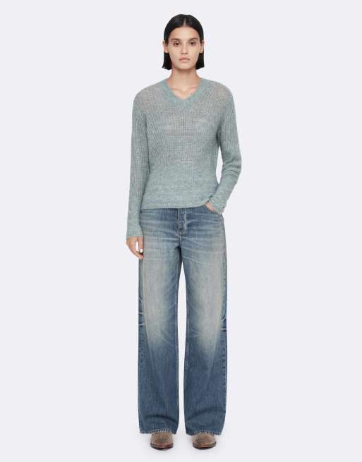 AllSaints - Jersey Mabel en azul pálido, 2 de 7