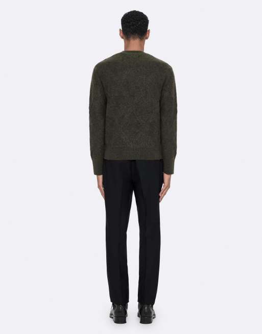 AllSaints jersey Valor de cuello redondo en verde caqui, 4 de 7