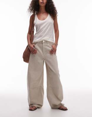 Allsaints Jett Barrel Jeans In Cream White