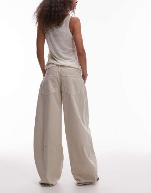 AllSaints Jett barrel jeans in cream white, 2 of 5