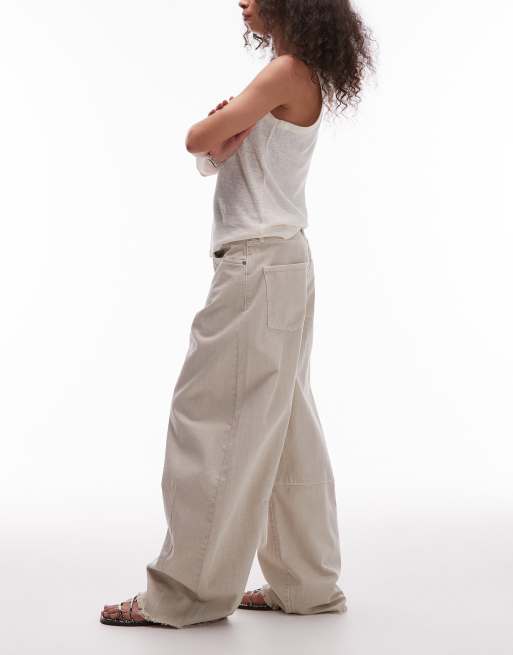 AllSaints Jett barrel jeans in cream white, 3 of 5