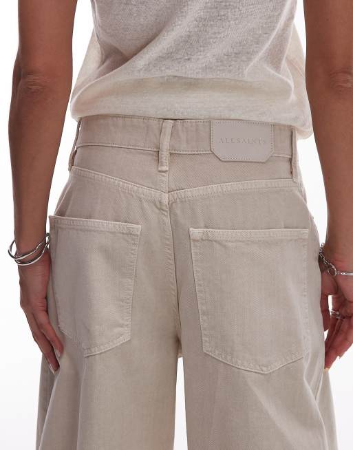 AllSaints Jett barrel jeans in cream white, 4 of 5