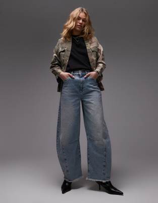 AllSaints Jett barrel jeans in light indigo-Blue