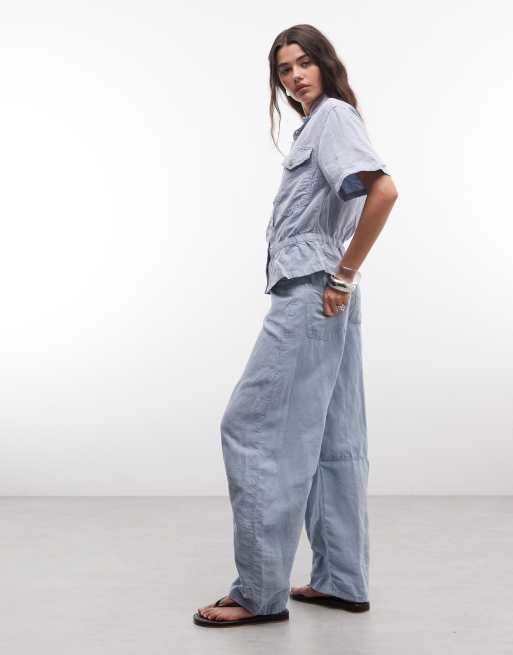 AllSaints – Jett – Jeans in Hellblau mit weitem Bein, Kombiteil, 3 von 5