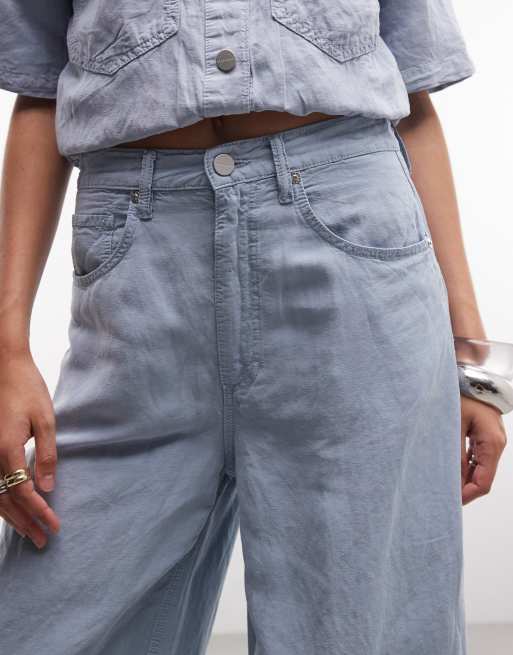 AllSaints – Jett – Jeans in Hellblau mit weitem Bein, Kombiteil, 5 von 5