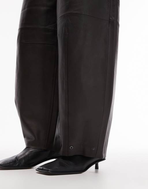 Allsaints Jett leather pants in brown, 5 of 5