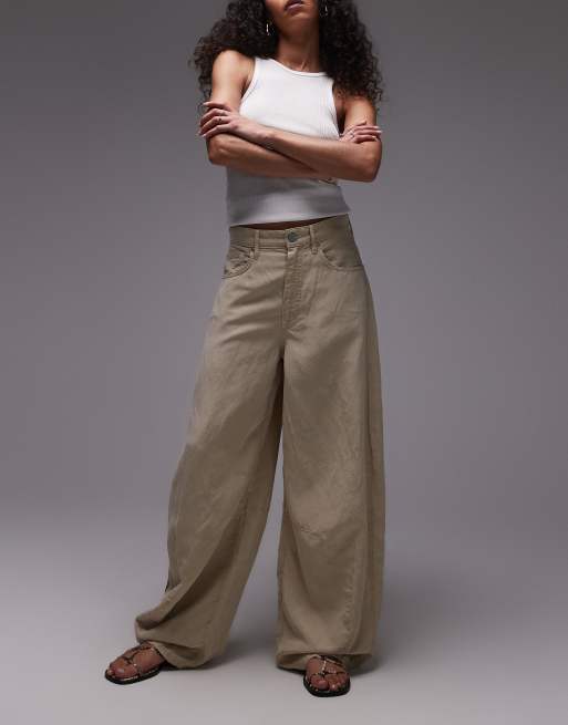 Allsaints jett pants in sand brown