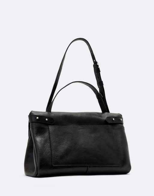 AllSaints Joan bolso satchel de cuero negro, 2 de 4